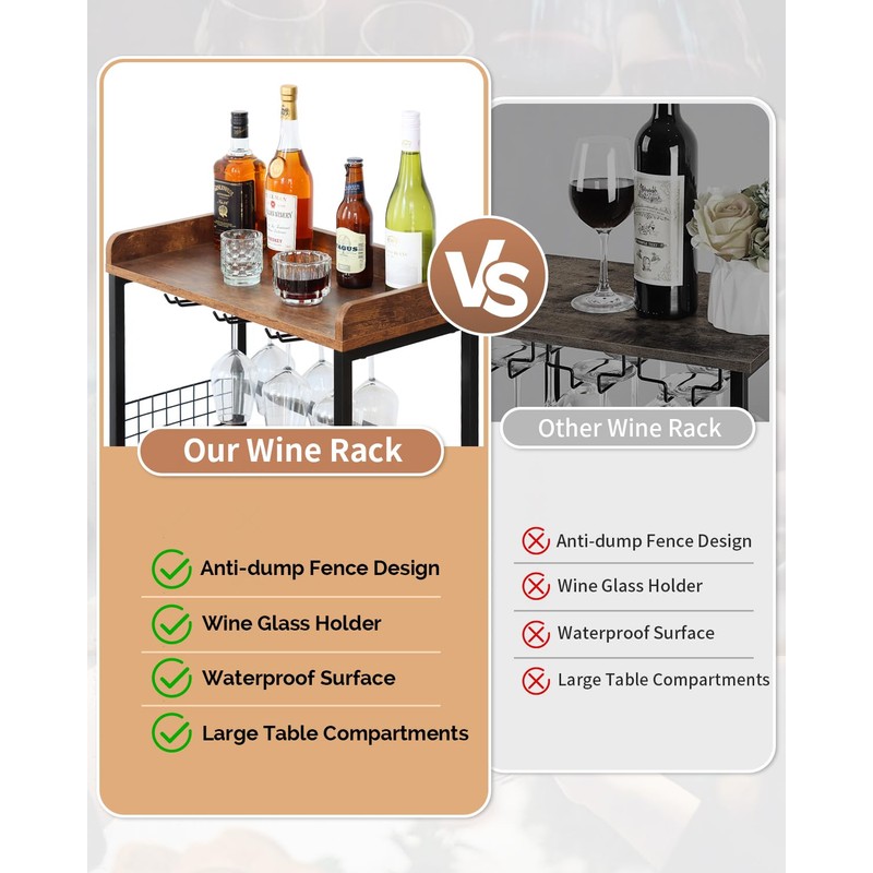 KATHY&BOB Morden Wood Wine Rack Freestanding Floor, 5-Tier Wine Storage