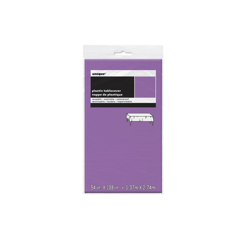 Unique Party Plastic Tablecloth, 108" x 54", Purple