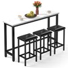 uhomepro 4-Piece Kitchen Bar Table Set with 3 Stools -
