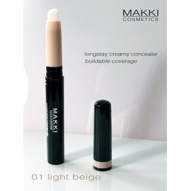 MAKKI Long Hold Creamy Concealer Cover Makeup Concealer Cover Pen Against Blemishes & Dark Circles - Silky - Not Oily Light Beige 01