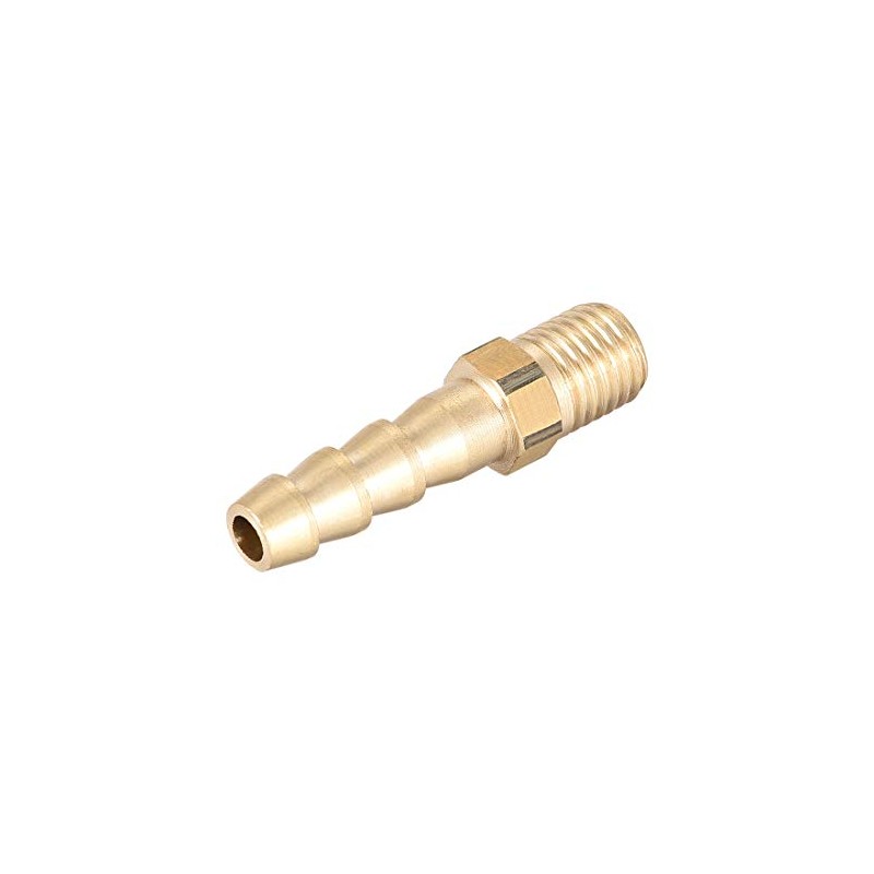 sourcing map Brass Metric Barb Connector Hose Nozzle 6mm x