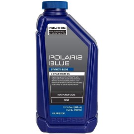 Polaris Blue Synthetic Blend 2-Cycle Oil 2-Stroke Snowmobiles, 2882201, 1 Quart