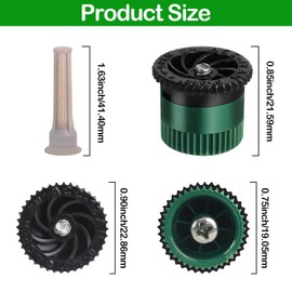 WZFLRUA 10 Pieces Variable Arc Nozzle, Pop-up Sprinkler Heads Replacement Fits Pop Up Sprinklers Adjustable 0° - 360° Full Circle Pattern Spray Nozzle for Garden Lawn Irrigation (12AN)