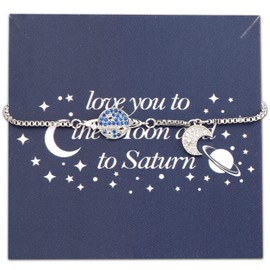 OKEYCH Singer Inspired Bracelet Singer Fan Gift Love You Jewelry for Girlfriend Mom Wife Family Friend (moon and saturn br)