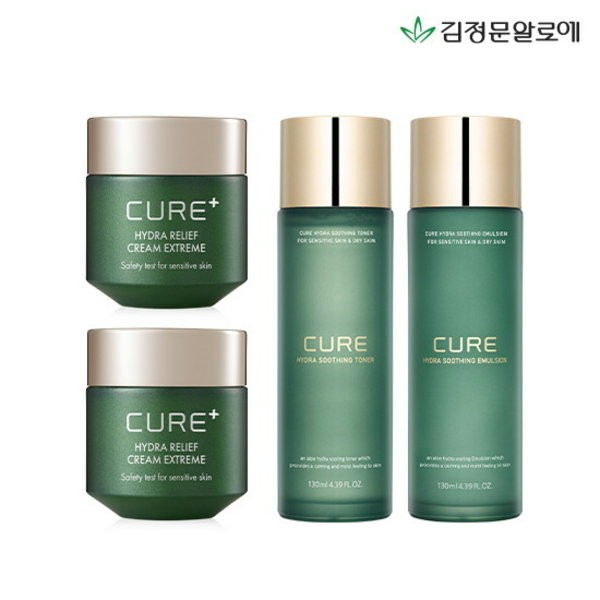 2 types of Kim Jeong-moon Aloe Cure Extreme Cream + 2 types of Hydra Soothing Basics (toner + emulsion)