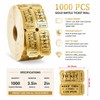 1000 Golden Raffle Tickets, Double Roll, 500 Pairs, Metallic Foil,
