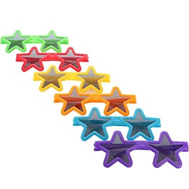 Ram-Pro Star Sunglasses Party Slotted Durable Children Eye Wear for Prop Favors Photo Booth Plastic Assorted Color Shades Costumes Cosplay Glasses for Kids & Adults (22 Pcs)