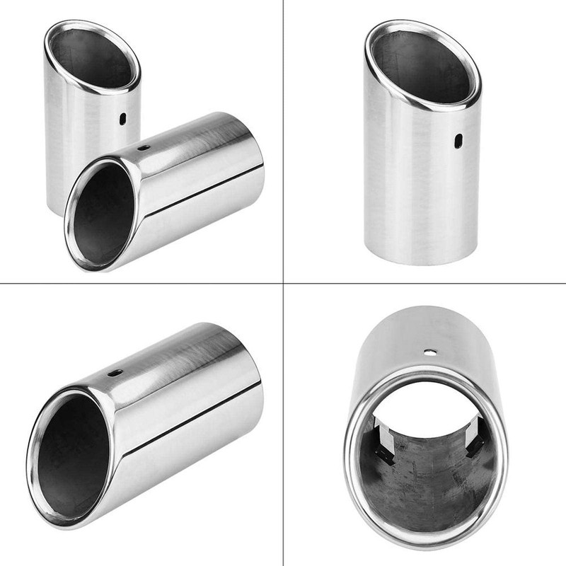 Ymiko 2pcs Car Exhaust Silencer Tip Pipe for A4 B8