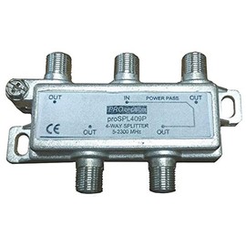 Splitter 5-2300 MHZ 4 Way | Signal Splitter Aerial/Satellite Equipment, 1 X Qty - PROSPL409P