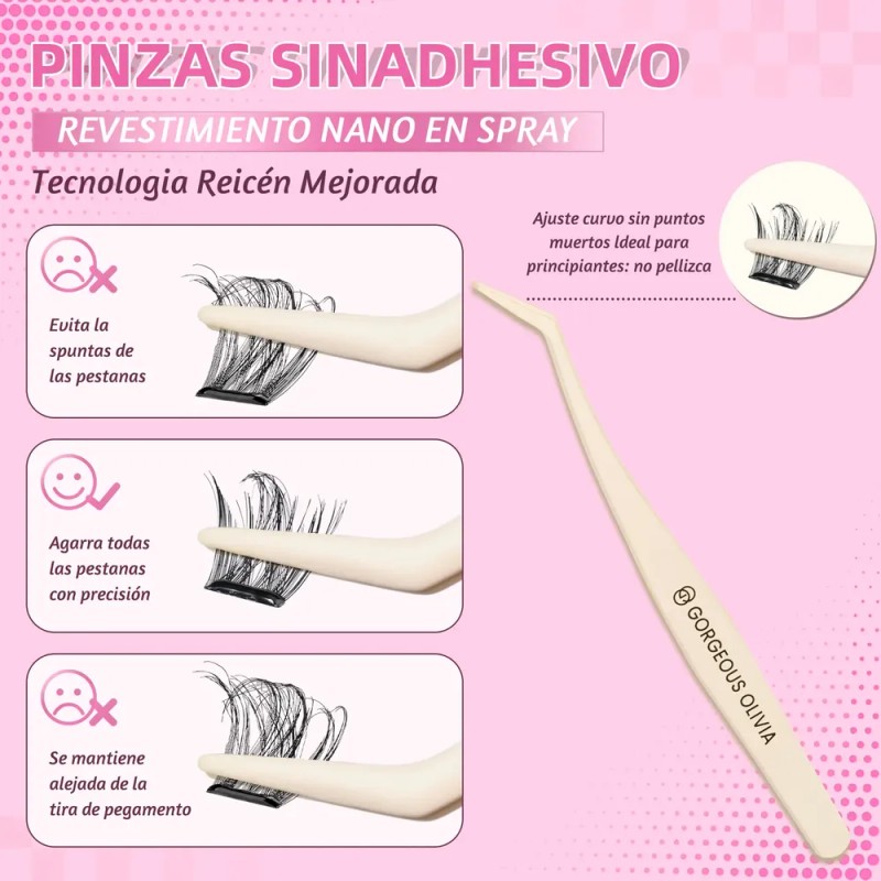 88 Piezas Pestañas Adhesivas Con Cinta Autoadhesiva