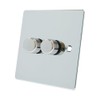 Alliance Electrical FPC2GDIMLED Polished Chrome Flat 250W-10 Amp Double 2