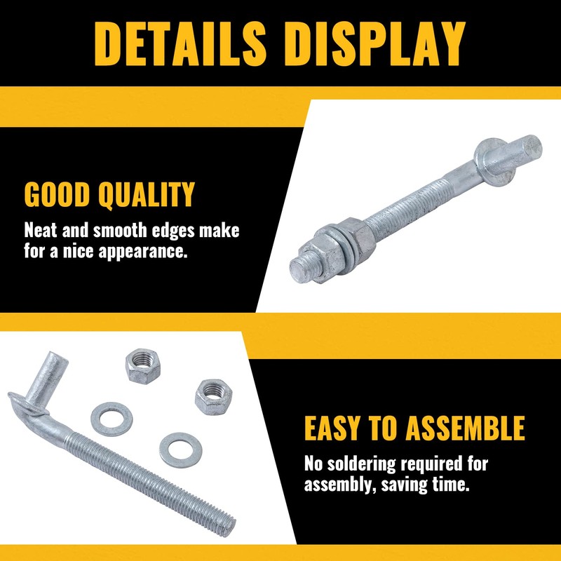 VIVIDA 6" J Bolt Gate Hinge, Chain Link J Bolt