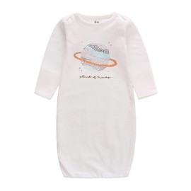 Baby Newborn Gown, 3 Packs Baby Sleeping Bag, Long sleeve Sleep sack, Cotton Cloths for Newborn Boys Girls 0-6 Months Moon+star+planet