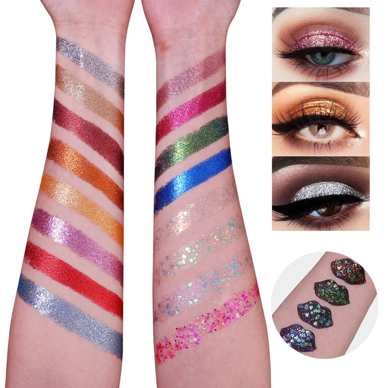 UCANBE Pro Glitter Eyeshadow Palette - Professional 16 Colors -