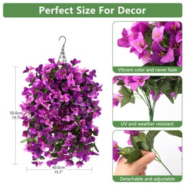 Artificial Hanging Flowers with Basket for Spring Outdoor Decoration,Fake Silk Begonia Flowers for Patio Garden Decor,Faux Hanging Plant in Coconut Lining Basket for Outside Indoor
