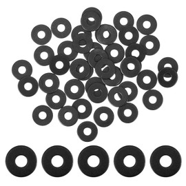50Pcs 1/4" ID x 3/4" OD Stainless Flat Washers Stainless Steel Black Finish Metal Washer for Screws and Bolts Repair Washers for Home and Industrial Use