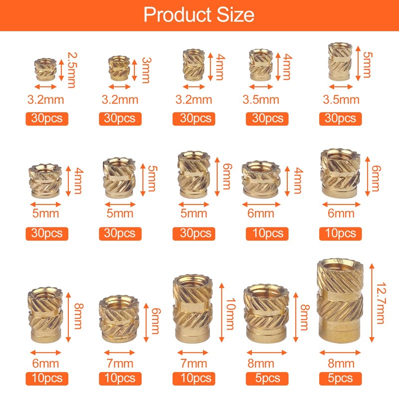 Newpop Pack of 300 Thread Inserts, Melting Thread with Sorting