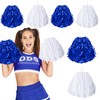 cssopenss 6 Pcs Pom Poms Cheerleading Metal Foil Blue Cheer