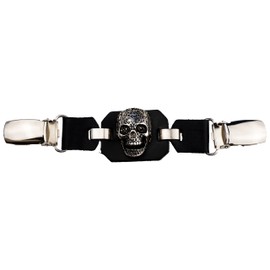 Iguana Custom Leather Vest Extension with Metal Clips with Decorative Badge for Motorcyclist Chopper Custom Bobber Cafe Racer (Mexican Skull)