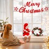 Elicola Red Glitter Merry Christmas Banner Christmas Banner with Snowflakes