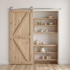 VEVOR 8FT Brushed Nickel Sliding Barn Door Hardware Kit, 330