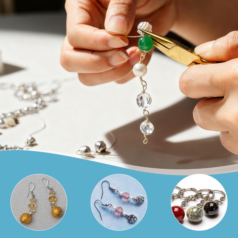 Ymapinc 200Pcs Eyepins for Jewelry Making 70mm/2.76In, Silver Open Eye