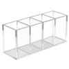 HIIMIEI Acrylic Pen Holder 4 Compartments Clear Makeup Brushes Holder