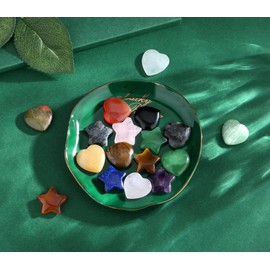 QINJIEJIE Gemstones for Children Small Lucky Stones Gifts Star and Heart Gemstones Children Crystals Healing Stones Colourful Stars Stones Crystal Gemstone Lucky Charm