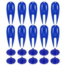 PATIKIL Golf Divot Repair Tool, 18 Pack Plastic Golf Divot Tool Golf Green Divot Fork with Ball Marker for Golf Golfer Repairing, Dark Blue