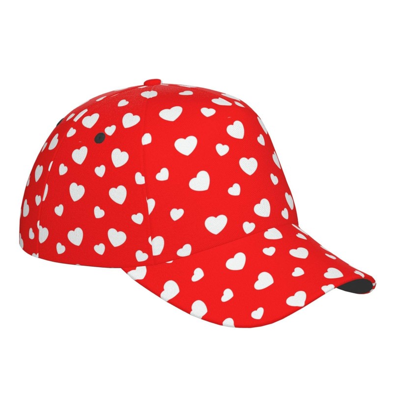 Valentine Heart Pattern Hats Women Men Valentines Day Baseball Cap
