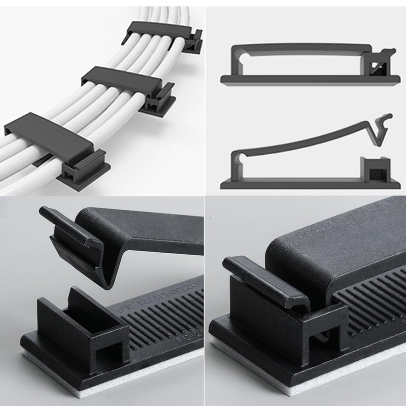 GEJ-Tech Cable Clips, Wire Organizer, Cable Holder, Double Sided Tape,