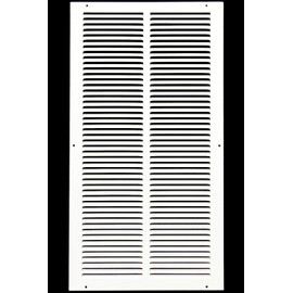 12"w X 18"h Steel Return Air Grilles - Sidewall and Ceiling - HVAC Duct Cover - White [Outer Dimensions: 13.75"w X 19.75"h]