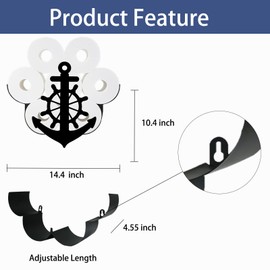 Anchor Toilet Tissue Holder,Animal Paper Holders,Decorative Metal Papers Holder,Funny Toilet Animal Storage for Bathrooms,Bathroom Paper Organizer for Extra 8 Rolls Wall Mounted Art Decor