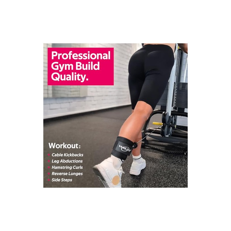 WALITO Ankle Resistance Bands with Cuffs, Ankle Bands for Working