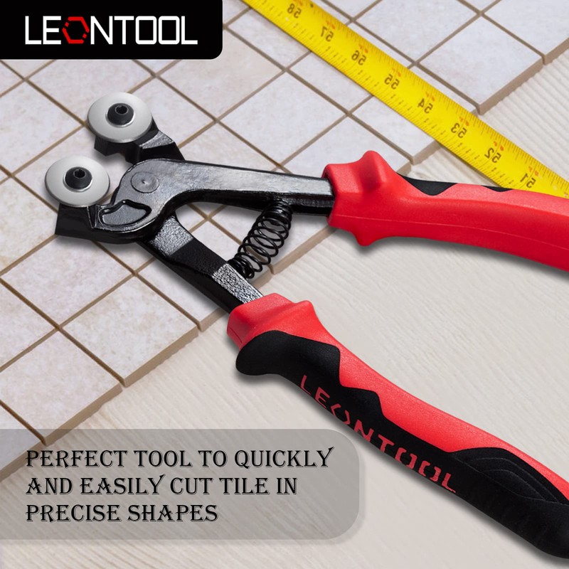 LEONTOOL Glass Mosaic Tongs with Wheels, 7.5 Inch Ceramic Tile