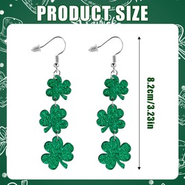 St Patricks Day Earrings, Shamrock Dangle Earrings Green Clover Drop Earrings for Women Good Luck St. Patrick's Day Jewelry Accessory for Irish Festival Gift Party Decoration (Style 1)