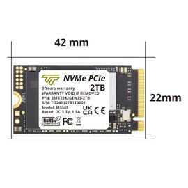 Timetec 2TB M.2 2242 SSD NVMe PCIe Gen3x4 Single Sided Read/Write Speed Up to 2,500/1,700 MB/s Compatible with Lenovo Thinkpad X1 Nano Gen 2 /ThinkPad 11e Yoga Gen 6 /Thinkpad E15 Laptop and Desktop