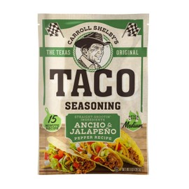 Carroll Shelby's Original Texas Brand Ancho & Jalapeño Taco Seasoning – Bold Blend of Medium Heat and Flavor for Tacos and Meats (Pack of 6)
