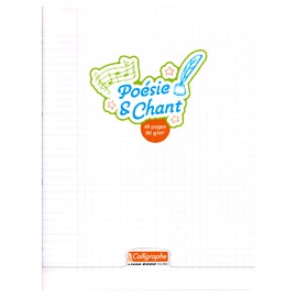 Clairefontaine Calligraphe 18240C Exercise Book DIN A4+ 24 x 32 cm 48 Sheets French Ruling and Blank Ideal for Poems and Songs 90 g Transparent Pack of 1