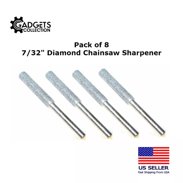 Gadgets Collection 8pc 7/32" Diamond Chainsaw Sharpener Burr Bit File