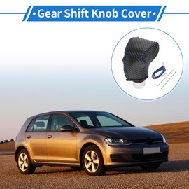 VekAuto 1 Pc Gear Shift Knob Cover for Volkswagen Golf 2010-2011 Anti-Slip Faux Leather Black Carbon Fiber Blue Stick Shifting Handle Protector
