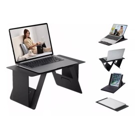Bluelander Soporte Para Laptop Plegable Mesa Laptop Cuero Impermeable Color Negro