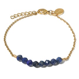 LAVISA 8 Beads Gemstone Bracelet – 4 mm Beads – Real Natural Stone Beads | Crystal Beads, Healing Stones | One Size with Extension, Gemstone