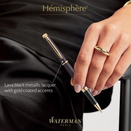 Waterman Hémisphère Rollerball Pen | |The Understated Edit | Lava Black | Fine Tip | Black Ink | Gift Box
