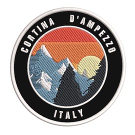 Cortina D'Ampezzo, Italy Ski Restort Mountain Embroidered Premium Patch DIY Iron-on or Sew-on Decorative Badge Emblem Vacation Souvenir Travel Gear Clothes Appliques