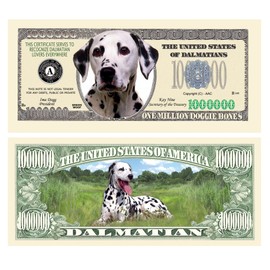 American Art Classics Dalmatian Dog Million Dollar Bill - (Pack of 25) - Best Gift Or Keepsake for Dalmatian Lovers
