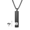 Vanski 2 Pcs Urn Necklaces for Ashes, Vertical Bar Cremation
