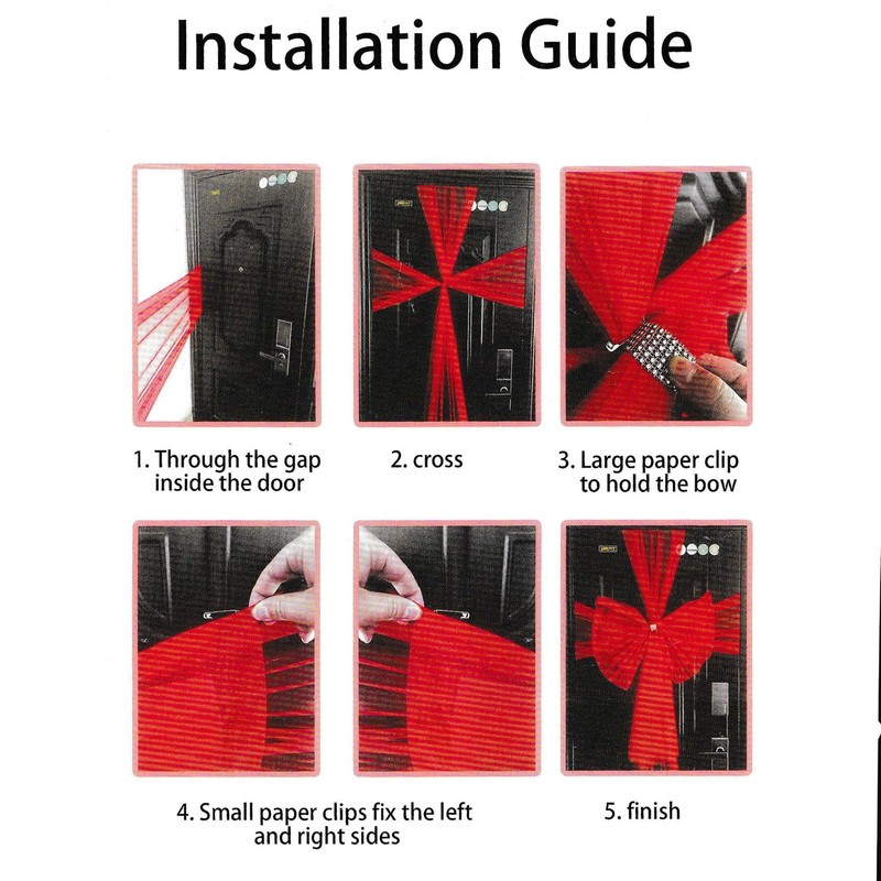 SHATCHI Christmas Red 7.5m Diamante Giant Bow Cover-Front Door Xmas