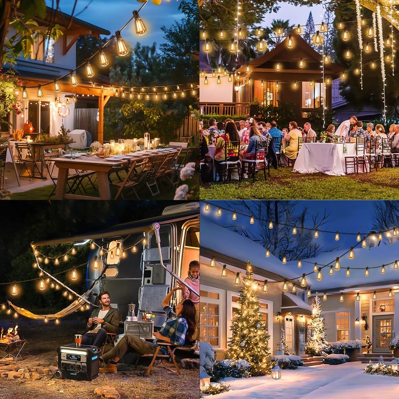 Skoiuc 100FT Solar String Lights Outdoor Waterproof with Remote &