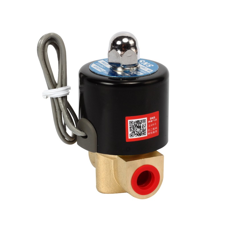 SNS 1/4"NPT DC12V Brass Electric Solenoid Valve Normally Closed Water,